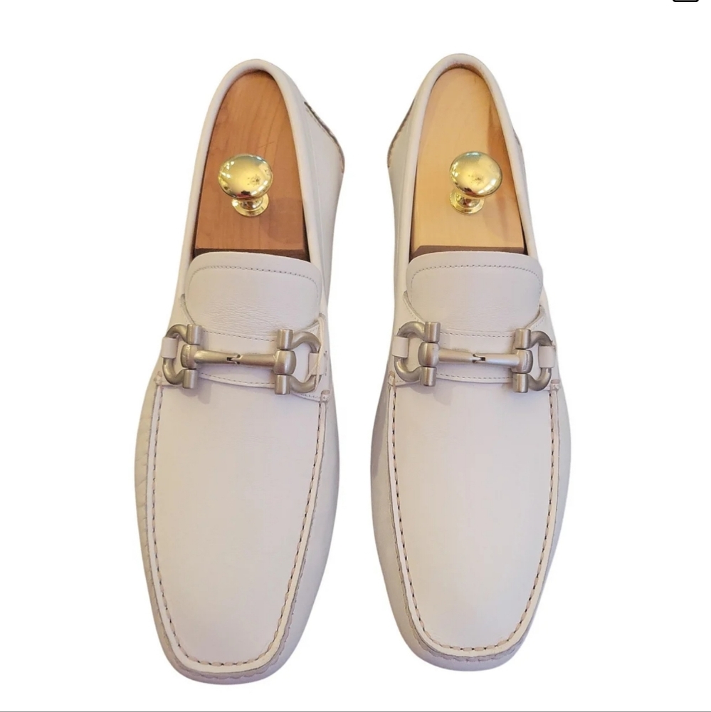 Salvatore ferragamo white shoes